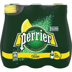 Perrier Eau minérale gazeuse saveur citron 20cl (pack de 6)