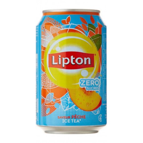 Lipton Ice Tea Saveur Pêche Zéro Sucres 33cl x6 (lot de 4 packs de 6 soit 24 canettes)