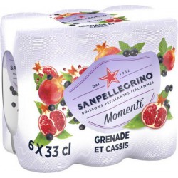 San Pellegrino Eau aromatisée gazeuse Grenade et Cassis 33cl (pack de 6)