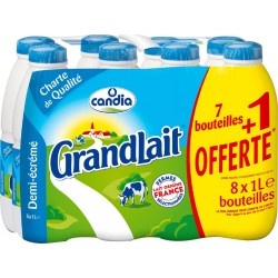 Candia GrandLait demi-écrémé 1L x8 (pack de 8)
