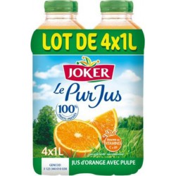 JOKER PUR JUS ORANGE 1L sans pulpe (pack de 4)