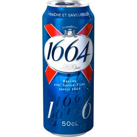Kronenbourg 1664 Bière blonde premium 5.5% 50cl (lot de 48 canettes)