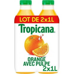 Tropicana Jus d'orange avec pulpe 1L (pack de 2)