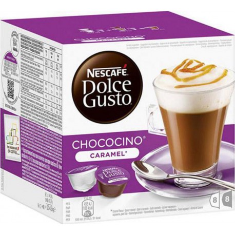 Dolce Gusto Chococino Caramel 8+8 (lot de 4 soit 32+32 capsules)
