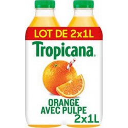 TROPICANA ORANGE AVEC PULPE PET DUO 2X1L