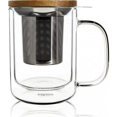 Ogo Living Théière Tisanière Gustave en verre double paroi