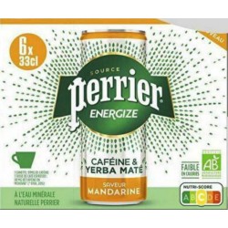 Energize Perrier Eau aromatisée gazeuse mandarine 33 cl (pack de 6)