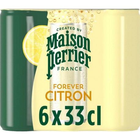 MAISON PERRIER FOREVER Boisson Gazeuse Aromatisée Citron 33cl (pack de 6 canettes)
