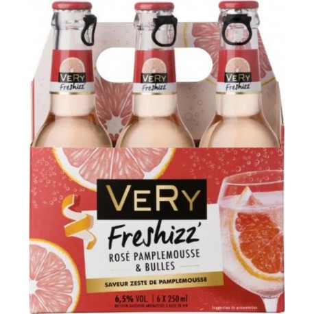 VERY FRESHIZZ' Vin Rosé Saveur Pamplemousse 6.5%vol 25cl (pack de 6)