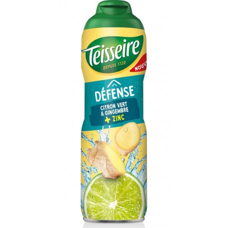 TEISSEIRE Sirop Défense Citron Vert Gingembre 60cL