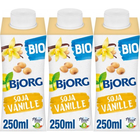 BJORG Boisson Végétale Soja Vanille Bio 3x25cL