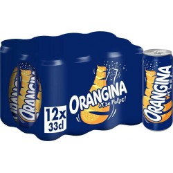 Orangina Boisson gazeuse à l'orange et sa pulpe 12 x 33cl (pack de 12)