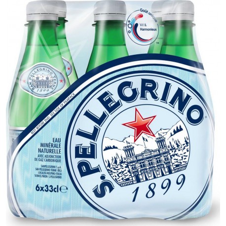 San Pellegrino Eau minérale gazeuse 33cl (pack de 6)
