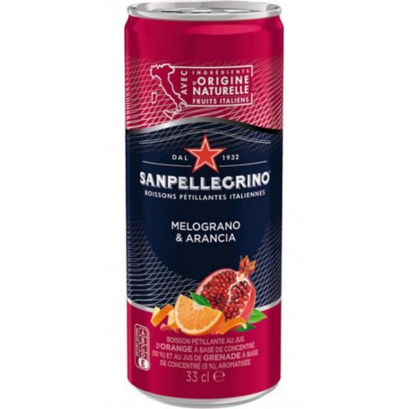 Eau aromatisée San Pellegrino Melograno e arancia 33cl (pack de 6)