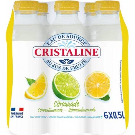 Eau de source Cristaline Jus citronnade 50cl (pack de 6)